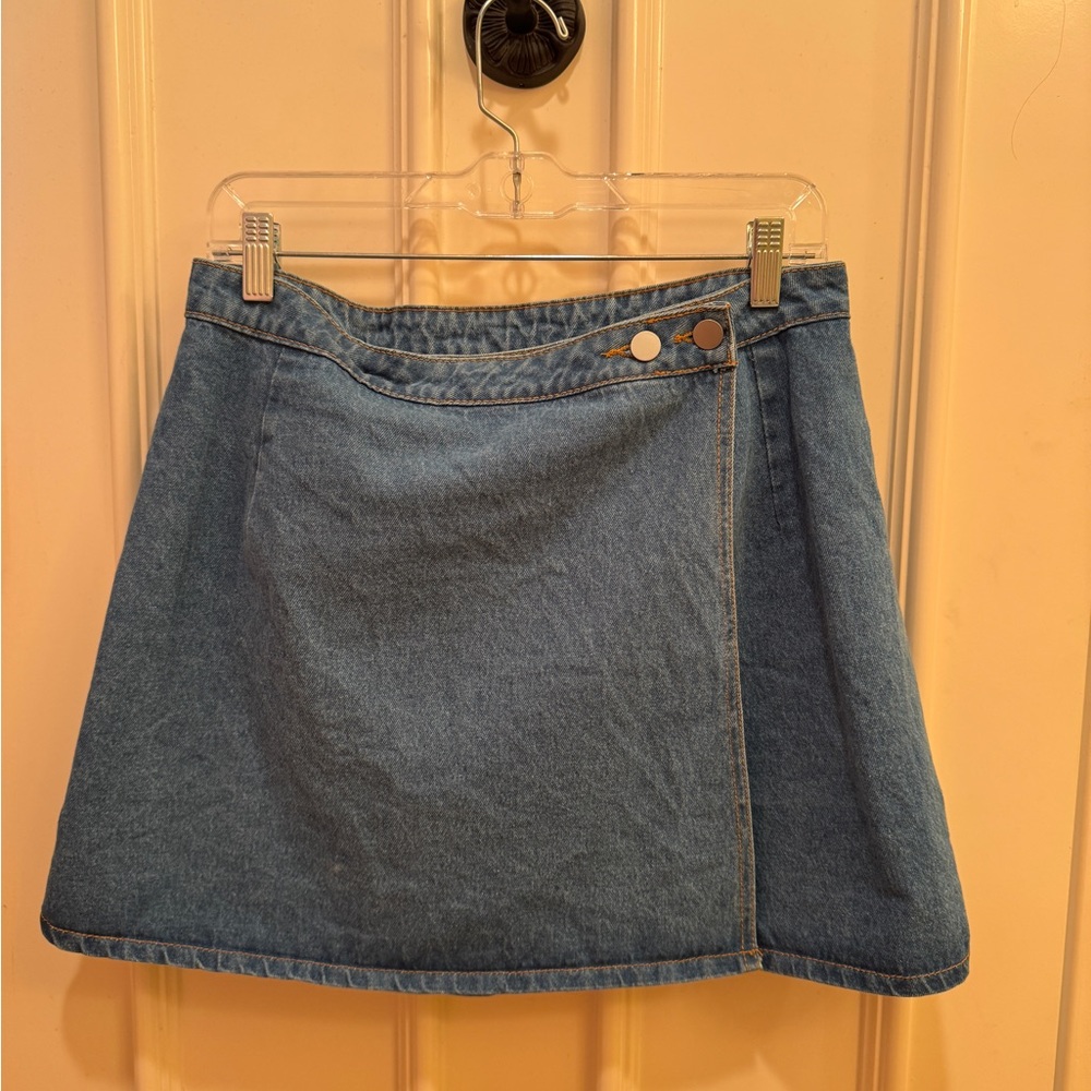Wild Fable Blue Wrap Mini Skirt Casual